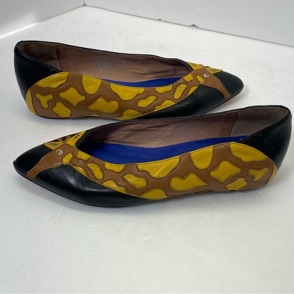Jeffrey Campbell Womens Giraffe Flats Shoes Size 8.5M Leather Giraffe - Picture 2 of 12